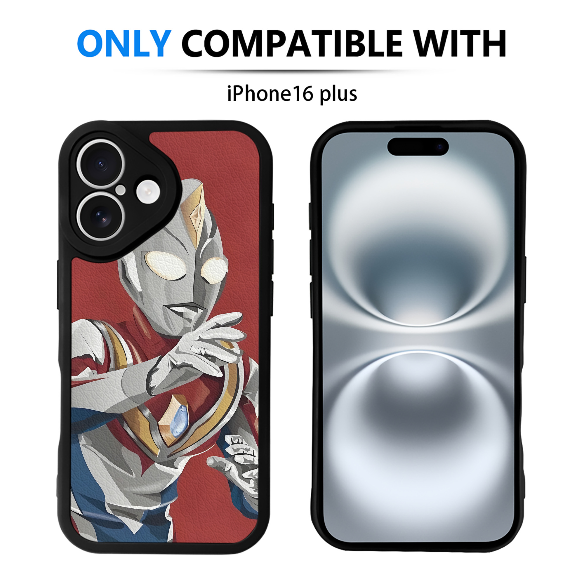 （画像用） ウルトラマン Ultraman 【iPhone 16シリーズ対応】シリコンスマホケース（レザー調） 材質：シリコン